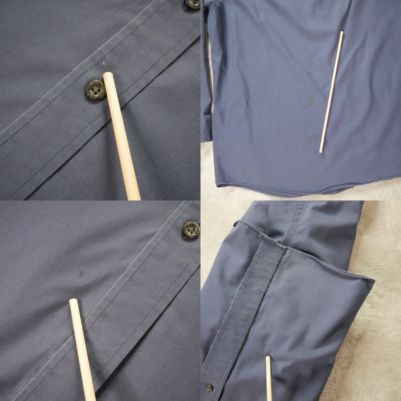L.L. Bean Button Down Shirt Mens 2XL Navy Blue Long Sleeve Wrinkle Resistance - Picture 12 of 12